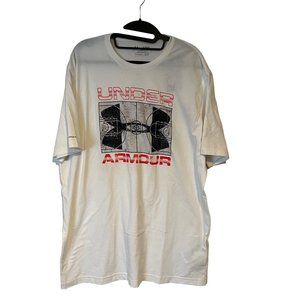 Under Armour T Shirt Mens XL Heat Gear White Logo Short Sleeve NEW